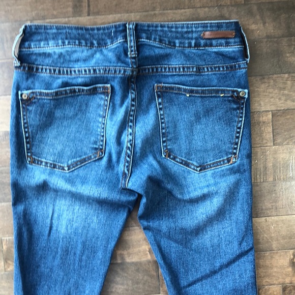 Anthropologie Blue Mid-Rise Skinny Jeans Slit Hem Size 26 - Picture 7 of 14